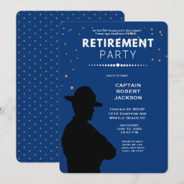 Blue Gold Highway Patrol Retirement Party Invita Kaart