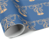 Blue Gold Holiday-kerstpatroon Cadeaupapier (Rol Hoek)