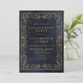 Blue Gold Holly-kerstfeestfeest Kaart (Staand voorkant)