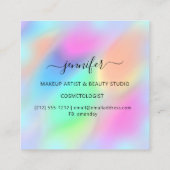 Blue Gold Holograaf Professional Makeup Beautique Vierkante Visitekaartje (Achterkant)