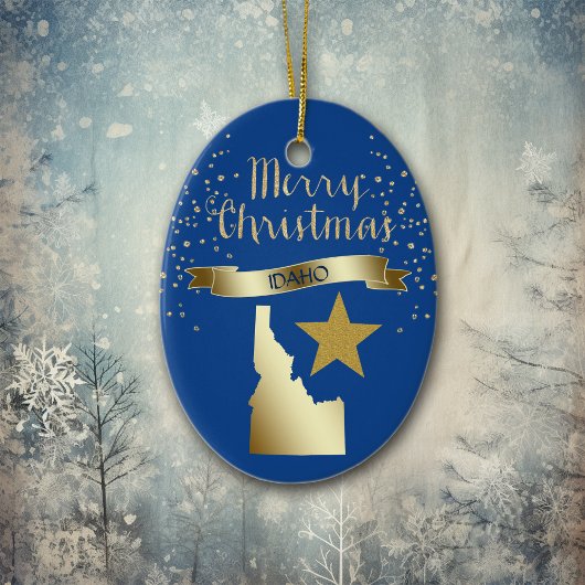 Blue Gold Idaho Star Keramisch Ornament