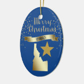 Blue Gold Idaho Star Keramisch Ornament (Links)