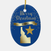 Blue Gold Idaho Star Keramisch Ornament (Voorkant)