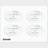 Blue Gold( Imitat)  Watercolour Wedding Collection Ovale Sticker (Vel)