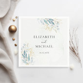 Blue Gold( Imitat) Watercolour Wedding Collection Servet
