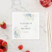 Blue Gold( Imitat) Watercolour Wedding Collection Servet (Insitu)