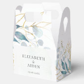 Blue Gold( Imitat) White Wedding Collection Bedankdoosjes (Geopend)