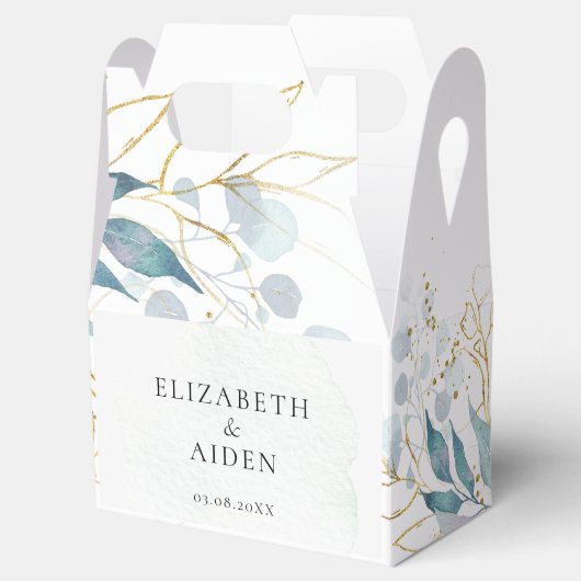 Blue Gold( Imitat) White Wedding Collection Bedankdoosjes (Geopend)