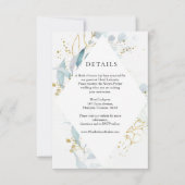 Blue Gold( Imitate ) White Wedding Collection RSVP Kaartje (Voorkant)