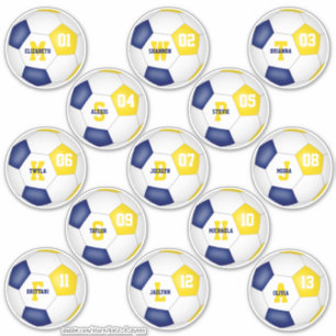 " blue gold Individual soccer " - spelers Sticker
