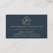 Blue Gold Industrial Handyman Construction Visitekaartje (Voorkant)