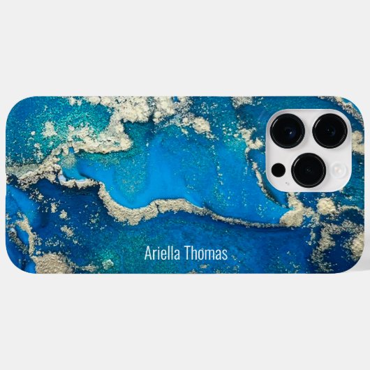 Blue Gold iPhone 14 Pro Max Hoesje (Achterkant (horizontaal))