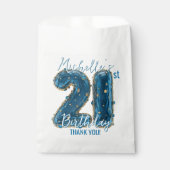 Blue Gold Jewel Agate Glam 21st Birthday Party Bedankzakje (Voorkant)