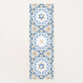 Blue & Gold Jewish Star van David Waterverf Yogamat (Voorkant)