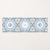 Blue & Gold Jewish Star van David Waterverf Yogamat (Voorkant (horizontaal))