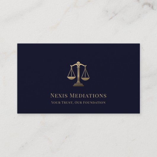 Blue Gold Justice juridische bemiddeling Visitekaartje (Voorkant)
