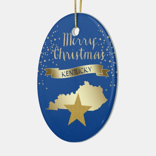Blue Gold Kentucky Star Keramisch Ornament (Links)