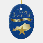 Blue Gold Kentucky Star Keramisch Ornament (Voorkant)