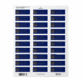 Blue Gold-kerstkristal Return-adres Etiket (Full Sheet)