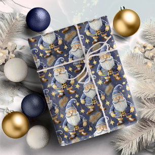 Blue Gold Kerstpatroon#11 ID1009 Cadeaupapier