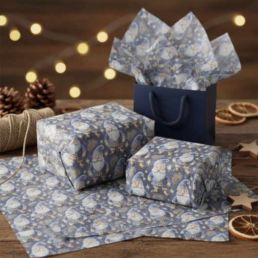 Blue Gold Kerstpatroon#11 ID1009 Tissuepapier