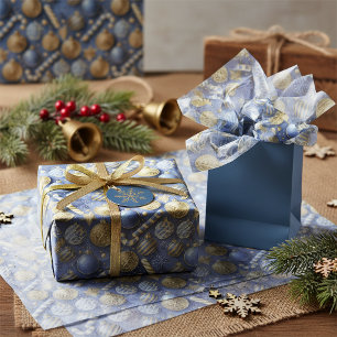 Blue Gold Kerstpatroon#12 ID1009 Tissuepapier