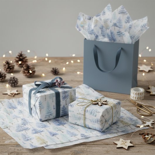 Blue Gold Kerstpatroon#26 ID1009 Tissuepapier