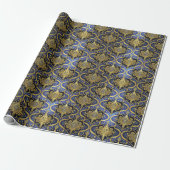 Blue Gold Kerstpatroon#30 ID1009 Cadeaupapier (Uitgerold)