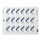 Blue Gold kerstsierents Holiday Adres Etiket (Full Sheet)