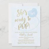 Blue Gold klaar voor Pop Baby shower Kaart (Voorkant)