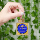 Blue Gold Lacrosse Gifts for Seniors, op maat gema Sleutelhanger (Hand)