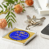Blue Gold Lacrosse Gifts for Seniors, op maat gema Sleutelhanger (Zijkant)