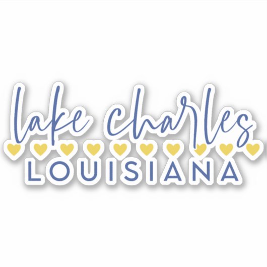 Blue & Gold Lake Charles, Louisiana Vinyl Sticker (Voorkant)