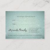 Blue Gold Lashes Script Makeup Appointment Afsprakenkaartje (Achterkant)