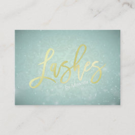 Blue Gold Lashes Script Makeup Appointment Afsprakenkaartje