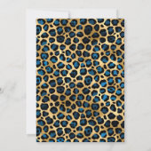 Blue Gold Leopard gekleurd zwart 60th Birthday Kaart (Achterkant)