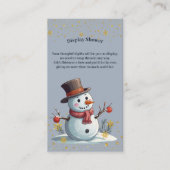 Blue & Gold Little Snowflakes Snowman Baby shower Informatiekaartje (Voorkant)