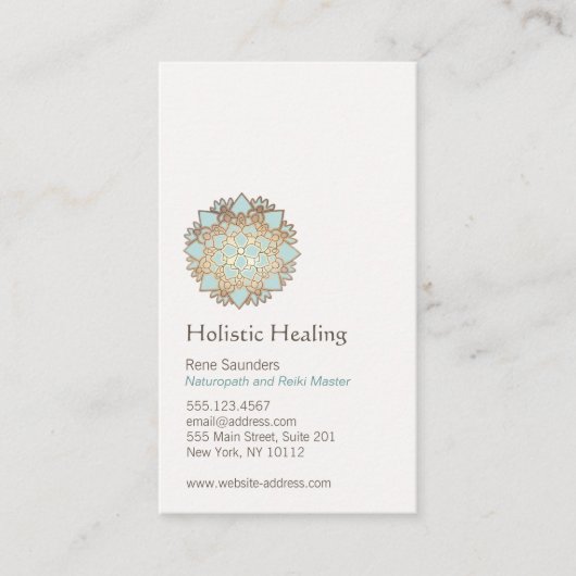 Blue Gold Lotus Holistische en natuurlijke gezondh Visitekaartje (Voorkant)