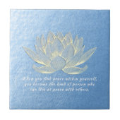 Blue Gold Lotus Yoga Meditation Instructor Tegeltje (Voorkant)