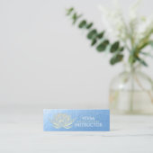 Blue Gold Lotus Yoga Meditation Reiki Instructor Mini Visitekaartje (Staand voorkant)