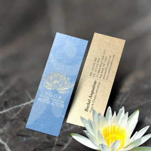 Blue Gold Lotus Yoga Meditation Reiki Instructor Mini Visitekaartje