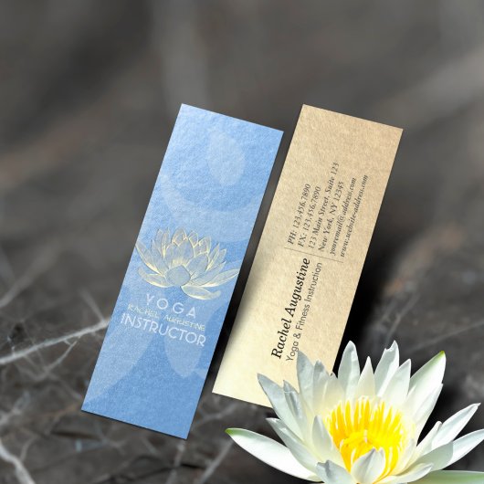 Blue Gold Lotus Yoga Meditation Reiki Instructor Mini Visitekaartje