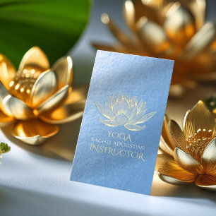Blue Gold Lotus Yoga Meditation Reiki Instructor Visitekaartje