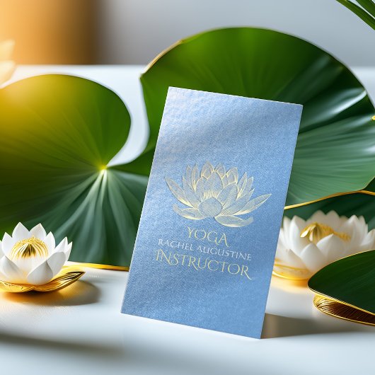 Blue Gold Lotus Yoga Meditation Reiki Instructor Visitekaartje