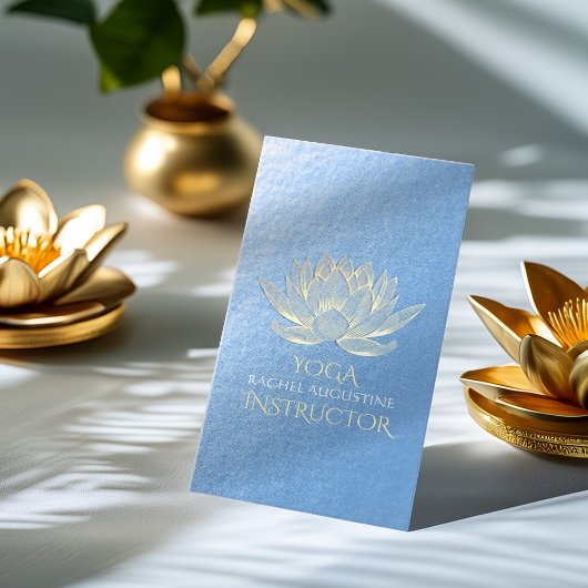 Blue Gold Lotus Yoga Meditation Reiki Instructor Visitekaartje