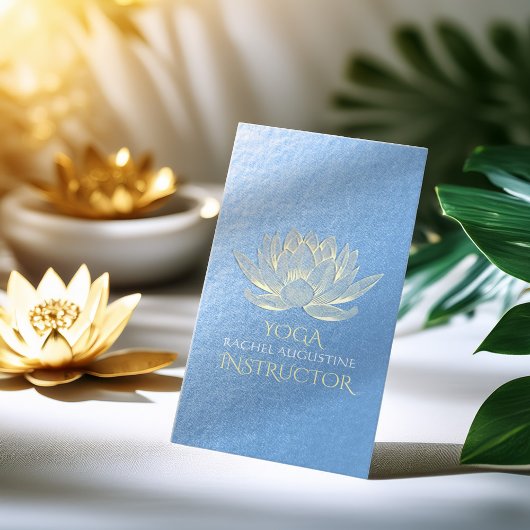 Blue Gold Lotus Yoga Meditation Reiki Instructor Visitekaartje