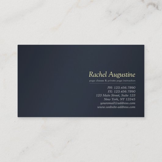 Blue Gold Lotus Yoga Meditation Reiki Instructor Visitekaartje (Achterkant)