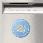 Blue Gold Lotus Yoga Studio Meditation Instructor Magneet (Insitu (Vaatwasser))