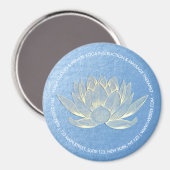Blue Gold Lotus Yoga Studio Meditation Instructor Magneet (Voorkant / Achterkant)
