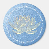 Blue Gold Lotus Yoga Studio Meditation Instructor Magneet (Voorkant)